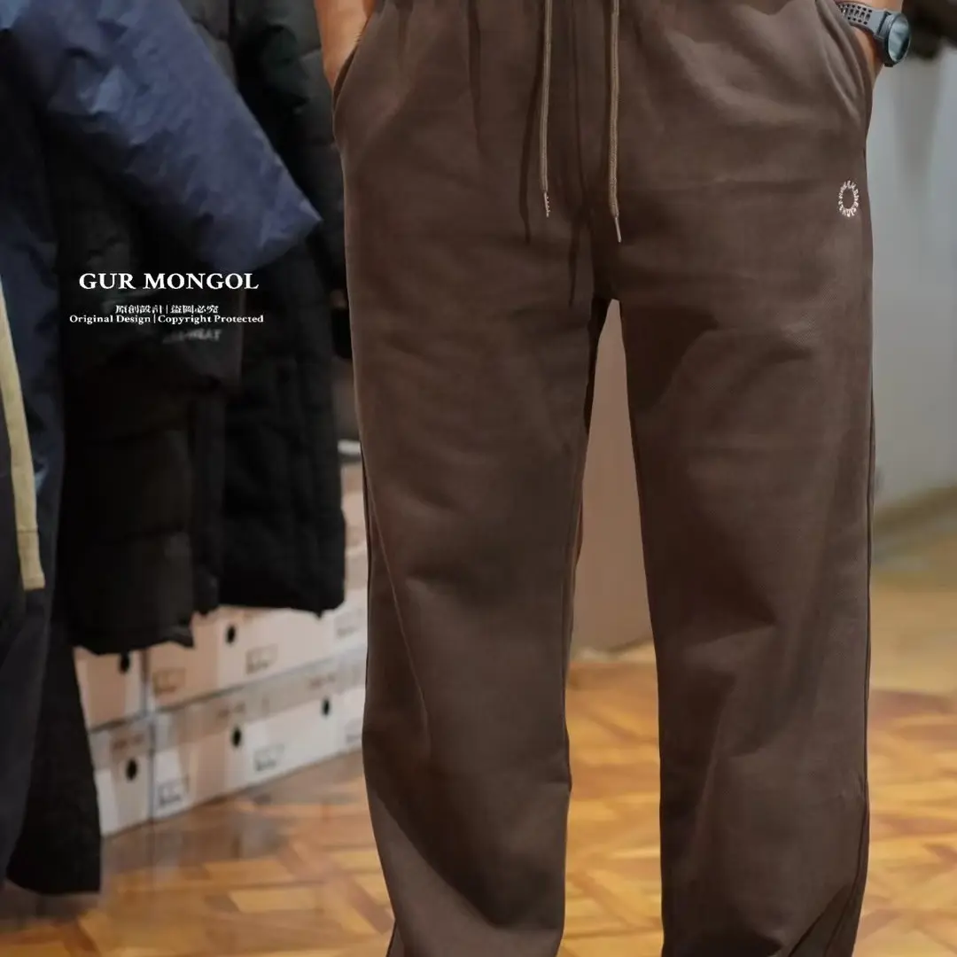 GUR MONGOL 8849新款加绒运动裤直筒冬季保暖宽松休闲长裤