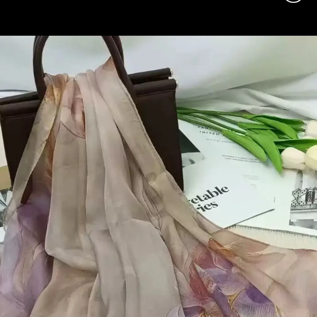 100%桑蚕丝数码喷绘长巾