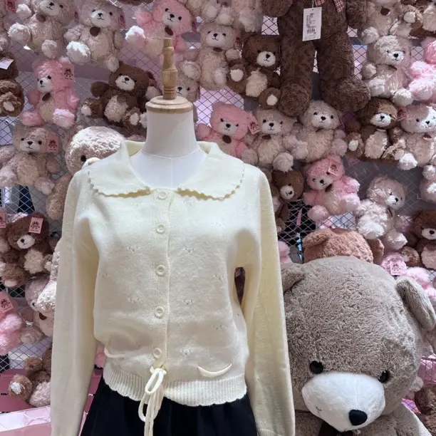 薄款女娃娃秋季针织厚款毛针织衫小香风百搭毛衣蕾丝