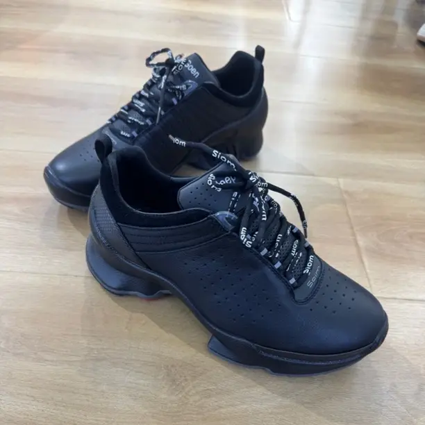 男士透气耐磨防滑头层牛皮纯色休闲皮鞋系带