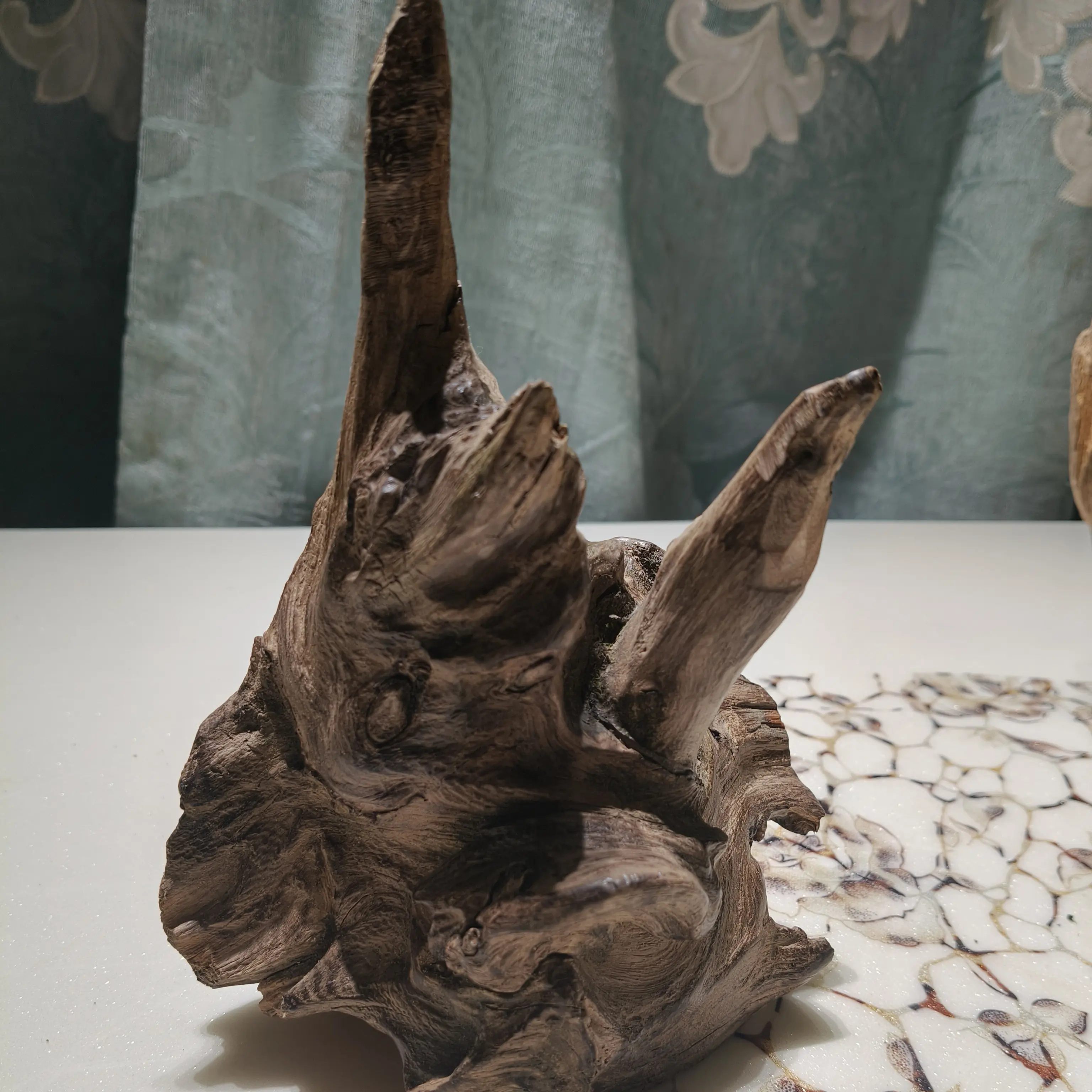 新款中式风化根艺山峰摆件家居玄关手工工艺品