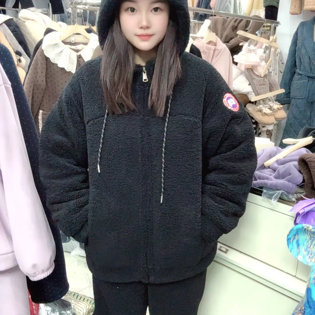 冬季三层加绒加厚摇粒绒可外穿情侣家居服套装睡衣