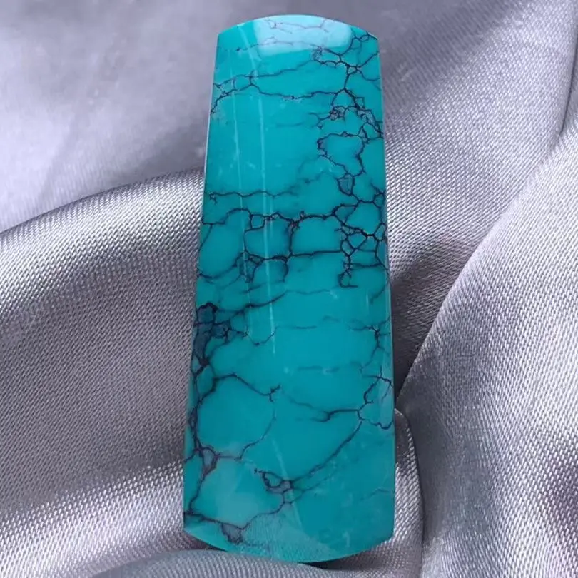 原矿高瓷绿松石网花无事牌吊坠瓷釉级精品