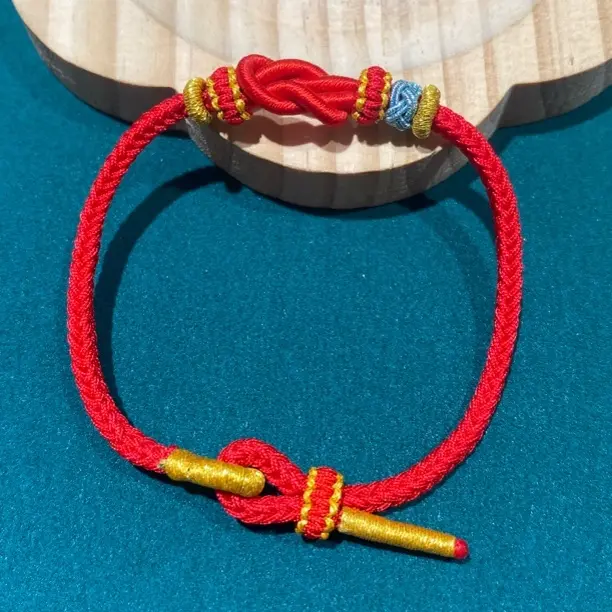 非金属锦纶手链 非金属布艺 手工编织文昌结红绳 学生情侣款手绳