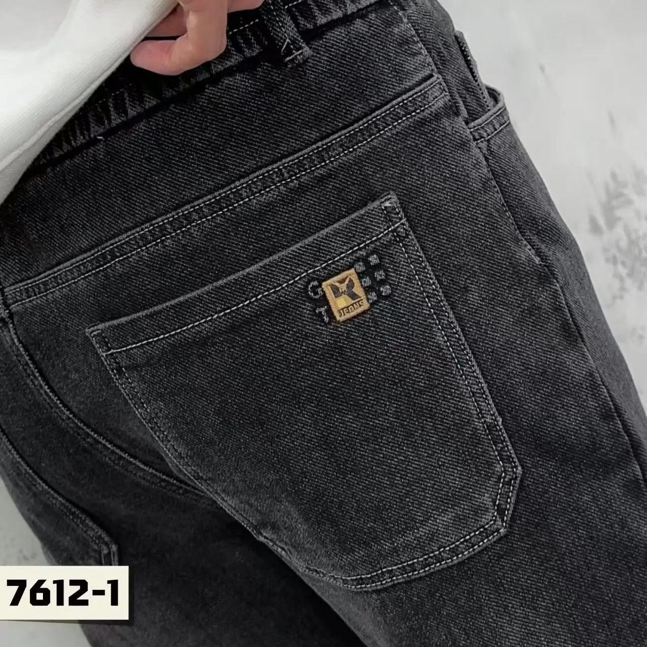 秋冬新款男士弹力直筒保暖牛仔裤