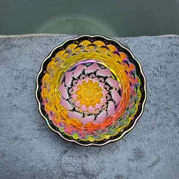 七彩粉金莲花杯 茶杯主人杯