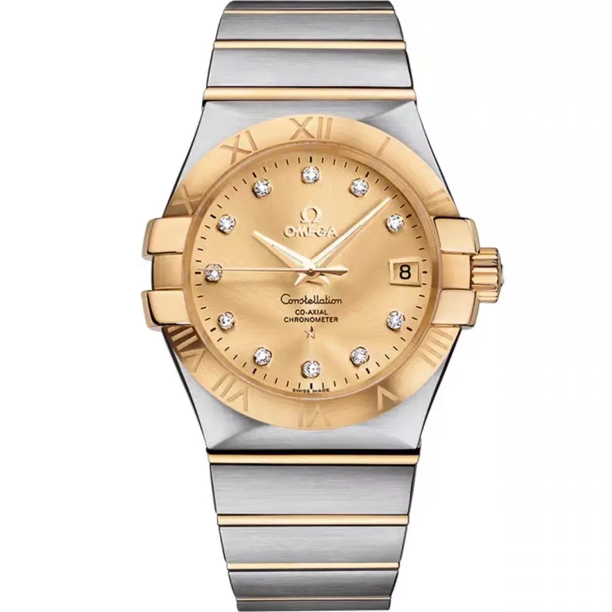 99新 Omega/欧米茄 星座系列 35mm/机械/黄金/金盘/内钻/男表