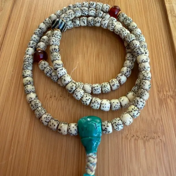 原生态星月菩提直切大留白小尺寸108颗多圈手串项链 一物一拍