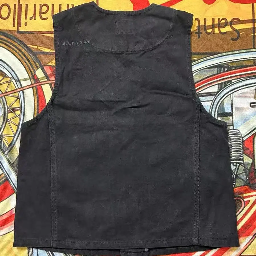 美式复古叠穿无袖猎装棉马甲男春款保暖外搭