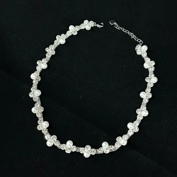 气泡星云珍珠时尚轻奢气质设计感锁骨链饰品女