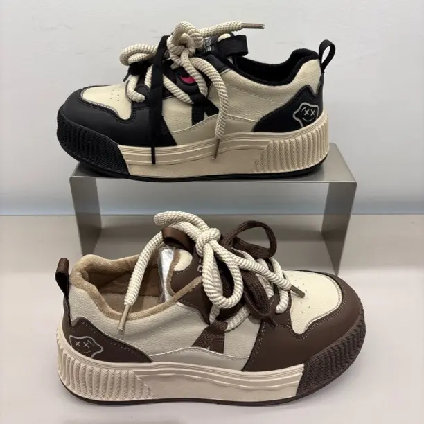 8398冬季加绒保暖防滑厚底增高舒适百搭时尚休闲运动板鞋女鞋