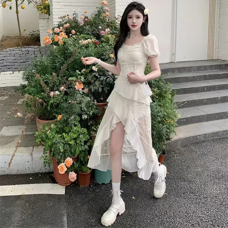 [非主图款]2025年冬连衣裙女收腰显瘦设计感纯欲长裙，默认微瑕
