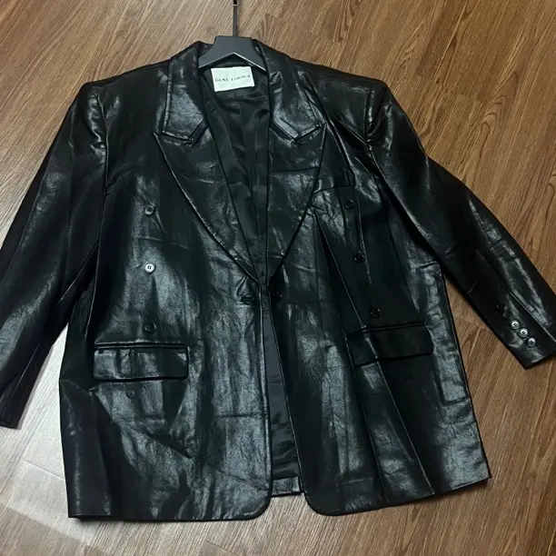 复古油蜡绵中长款翻领宽松型秋季休闲百搭皮衣外套