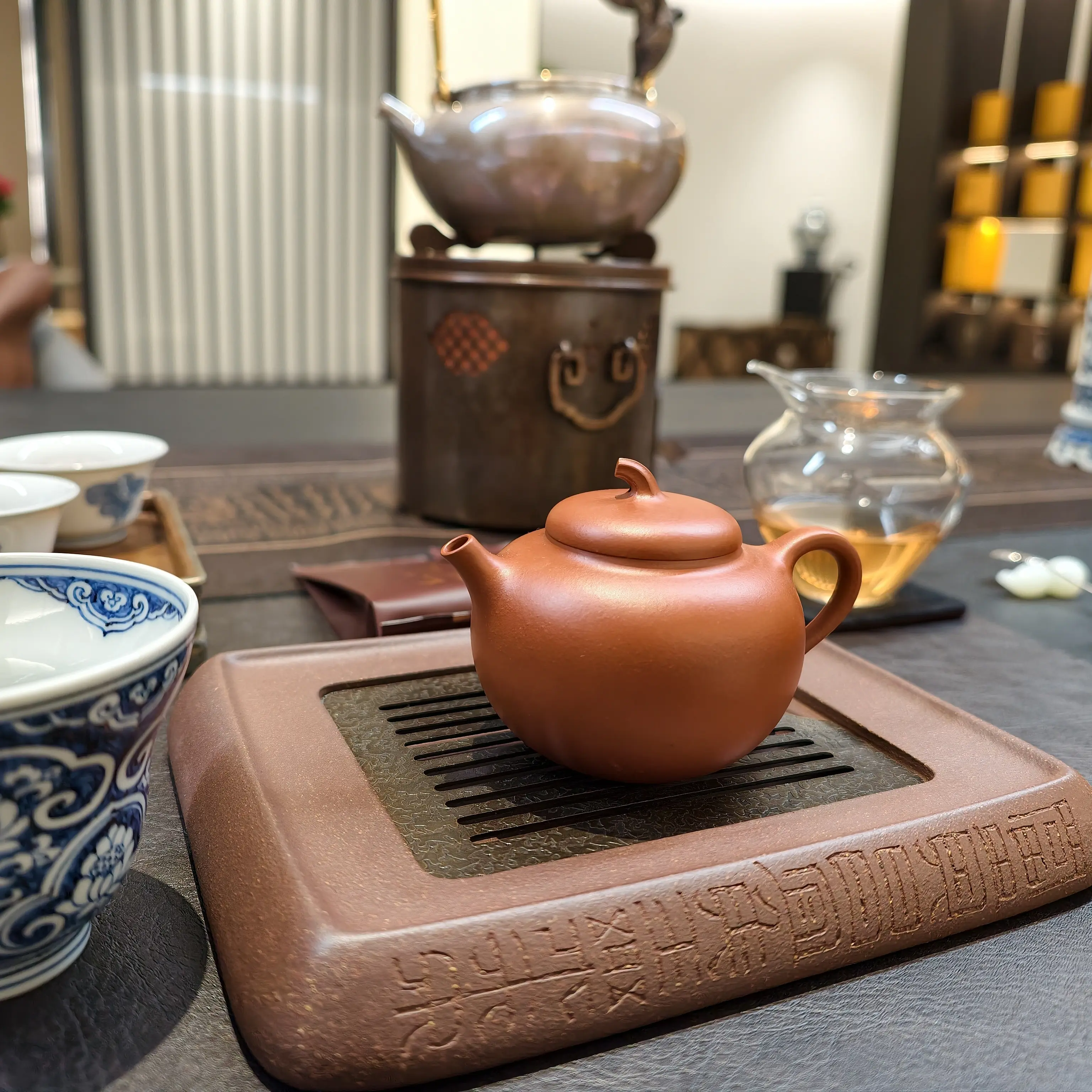 朱泥【瓜韵】宜兴原矿半手工紫砂壶120毫升