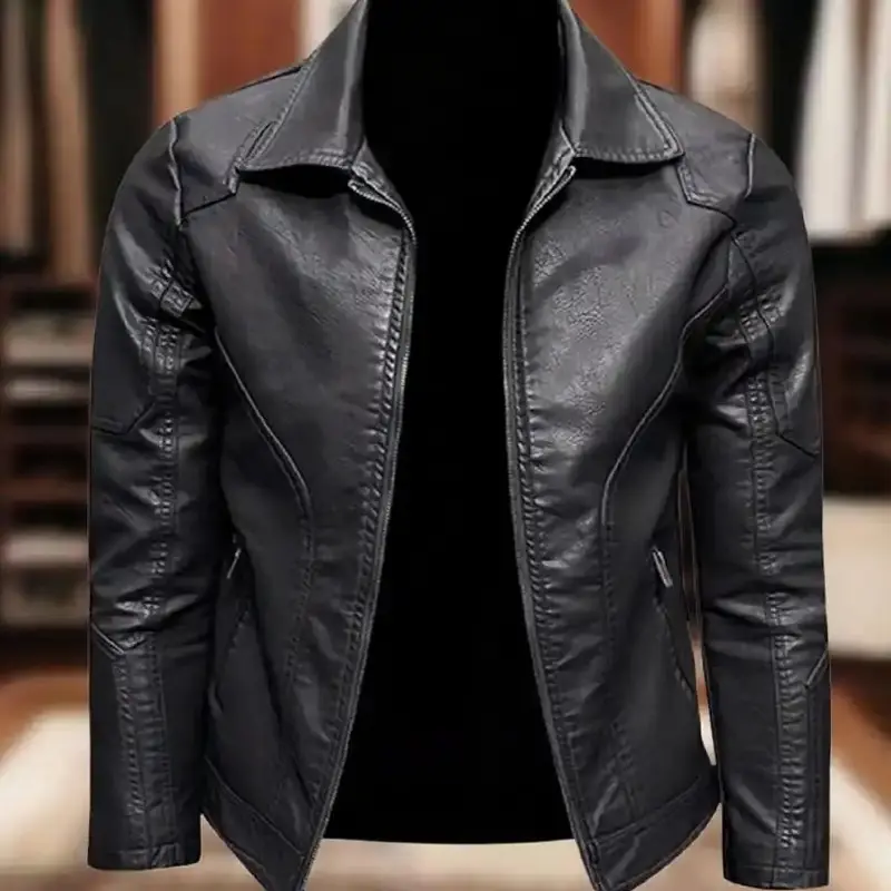 男士春秋冬季皮衣翻领机车潮流痞帅休闲百搭（以直播间实物为准）