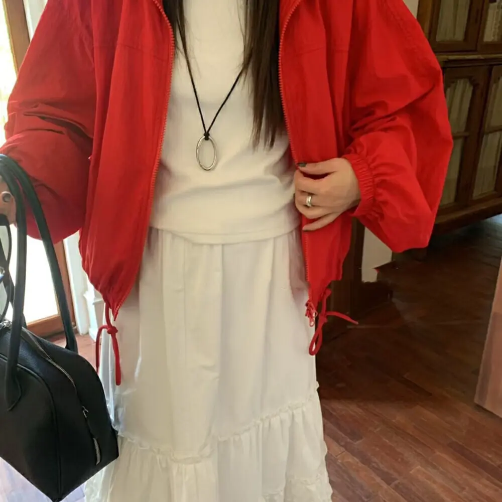 女宽袖短款INS风慵懒风短外套时尚休闲女装防晒衣长袖上衣连帽