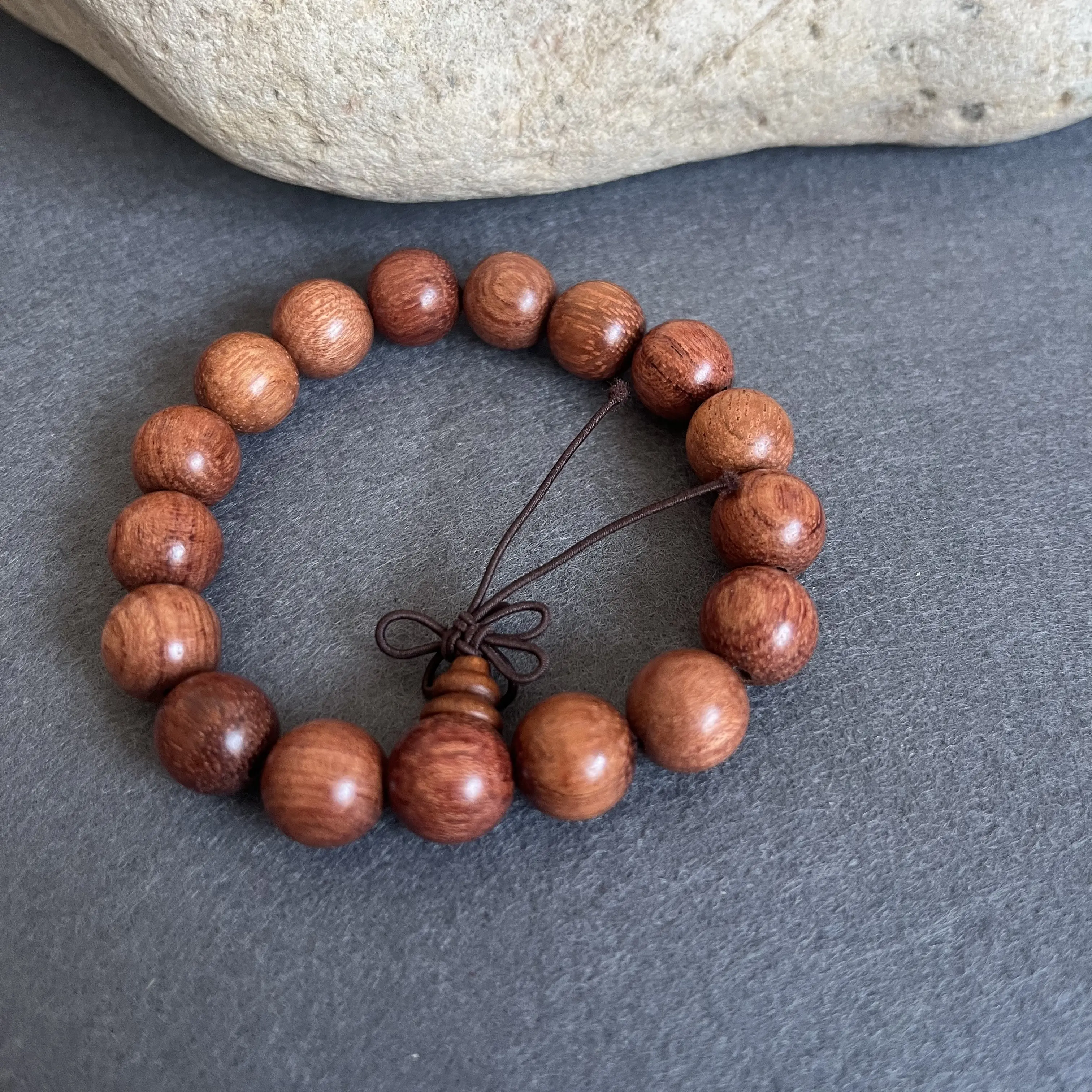 天然（缅）花梨木1.2单圈手工制作男女款盘玩手串复古国潮风