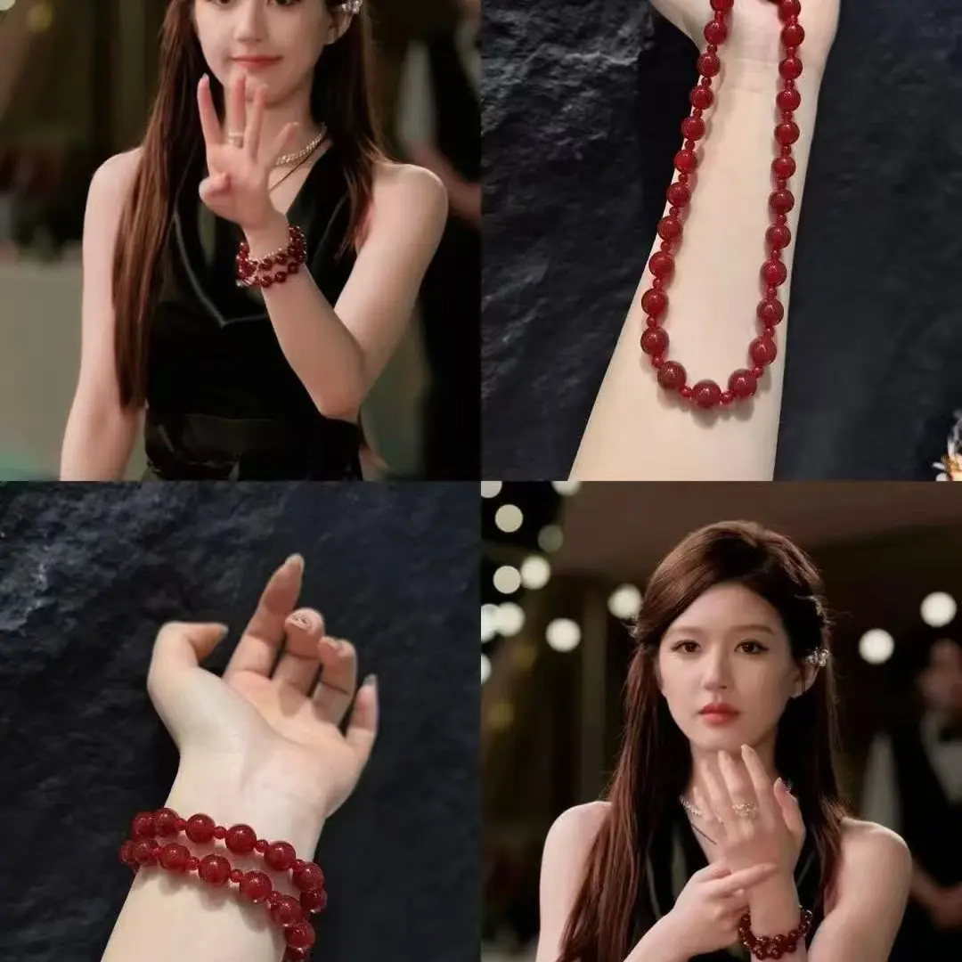 露丝同款红玛瑙双圈手串10MM大点数显白大气女性许妍同款单圈手串