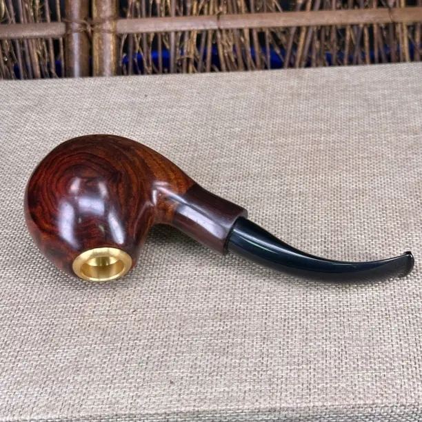 纯铜木质手链 海黄三用烟斗纯铜烟锅过滤烟袋老式实木旱烟烟嘴