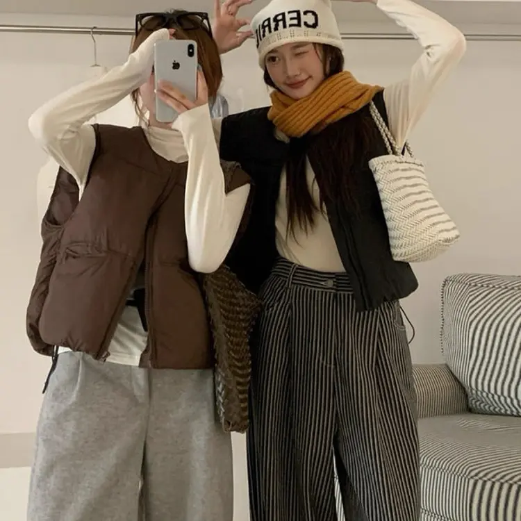 圆领时尚休闲棉马甲