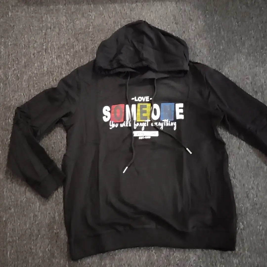 清风酷女郎秋冬棉质连帽印花宽松休闲卫衣