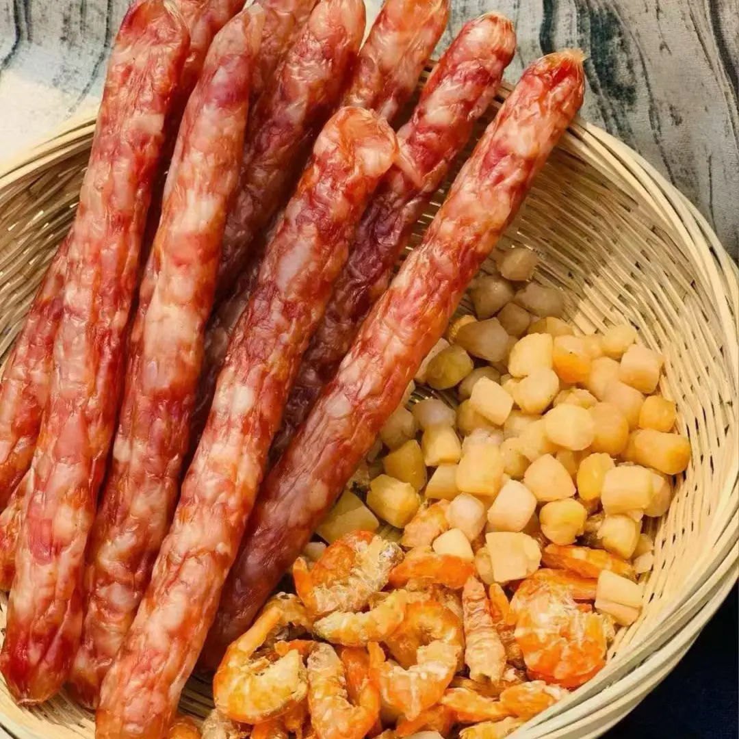 北海特产，海鲜腊肠，广式风味，瑶柱虾米新鲜猪肉制作