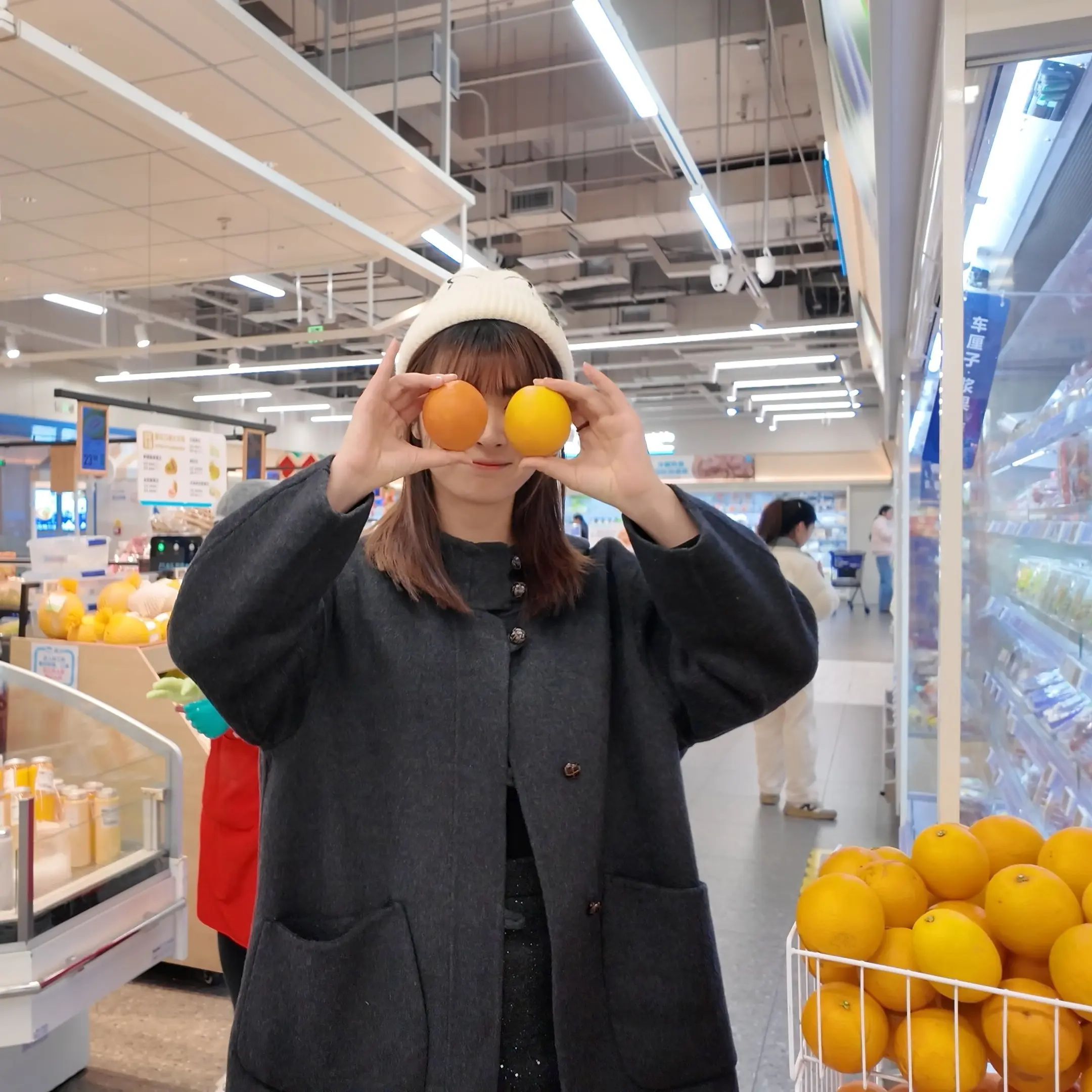 秋冬新款小个子厚款小帽子双面羊毛大衣毛呢外套纯色百搭