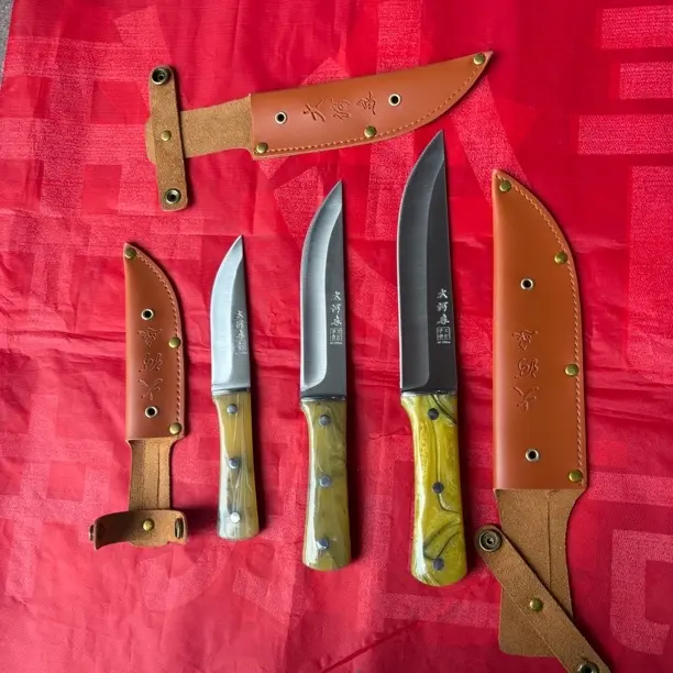 纯手工锻打夹钢工艺不锈钢瓜果刀收藏送礼带鞘户外家用锋利小刀