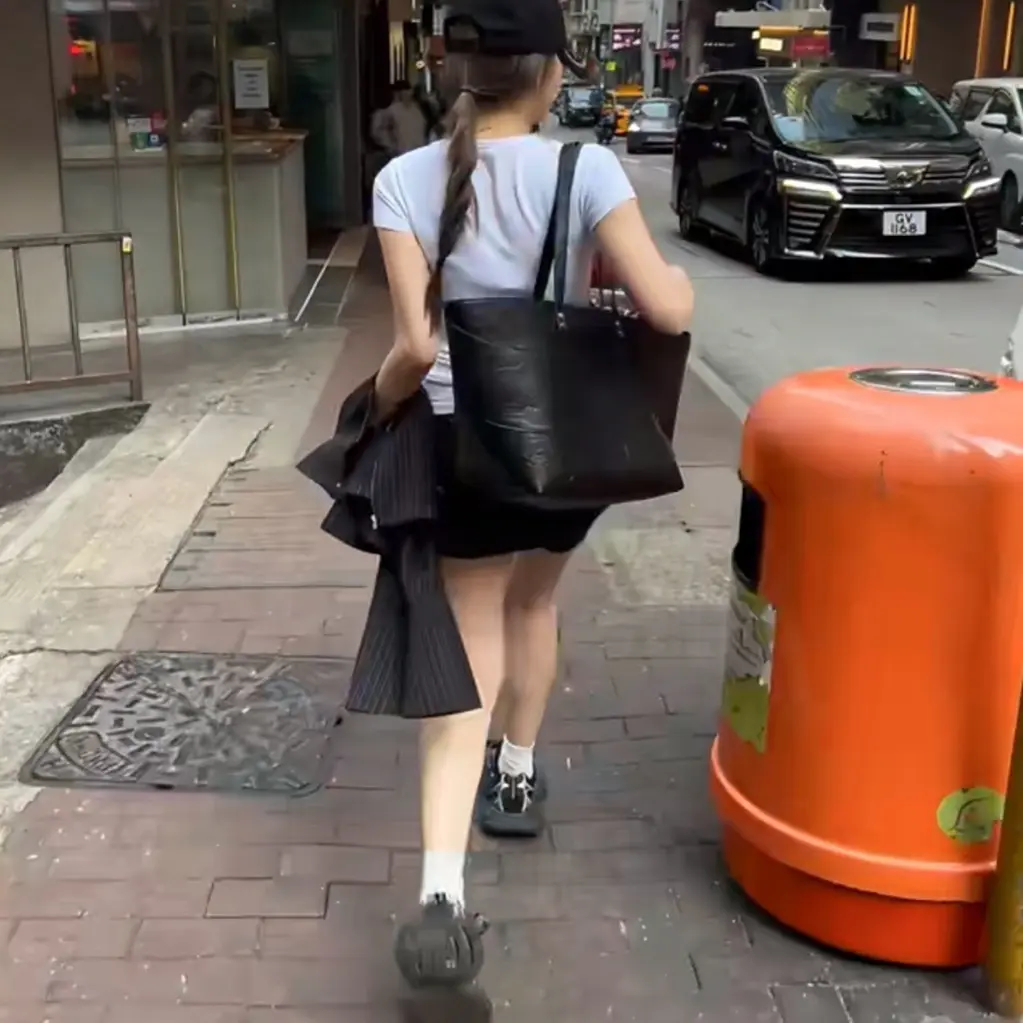 【熹仕】韩系ins裂纹肌理感大容量托特包包