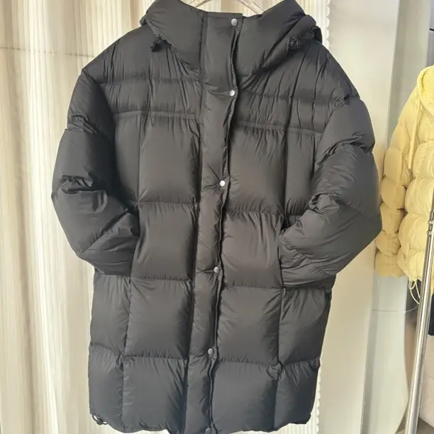 2025冬季新款高品质中长连帽白鹅绒羽绒服