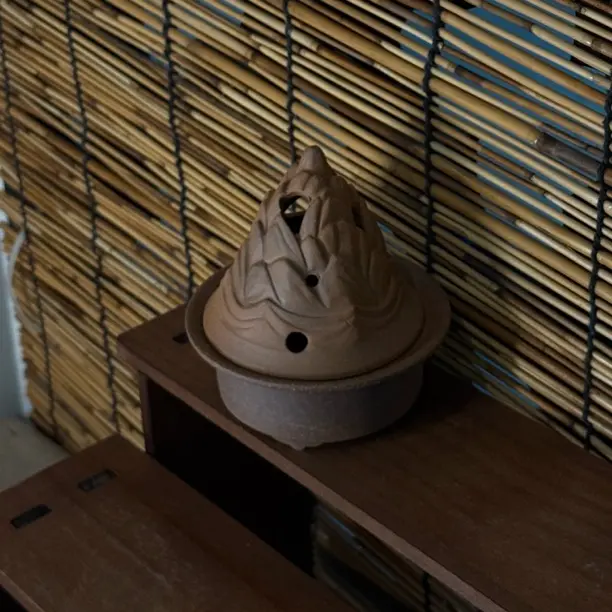 中式粗陶熏香炉庐山炉观山炉复古香道茶具配件文人茶事陶瓷盘香炉