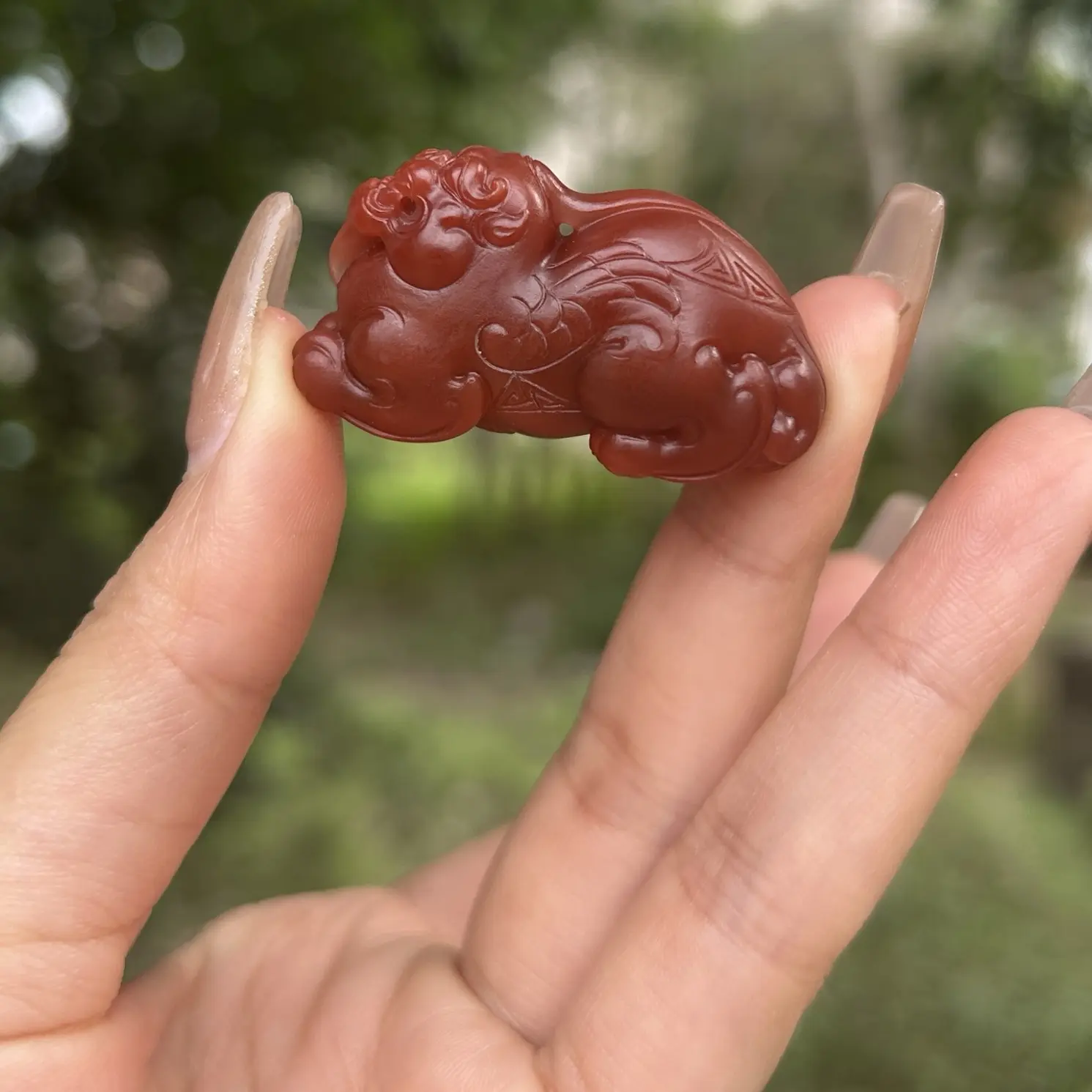 南红貔貅吊坠，牛市必备，高品质牛血红貔貅，尺寸41×22×17，21克