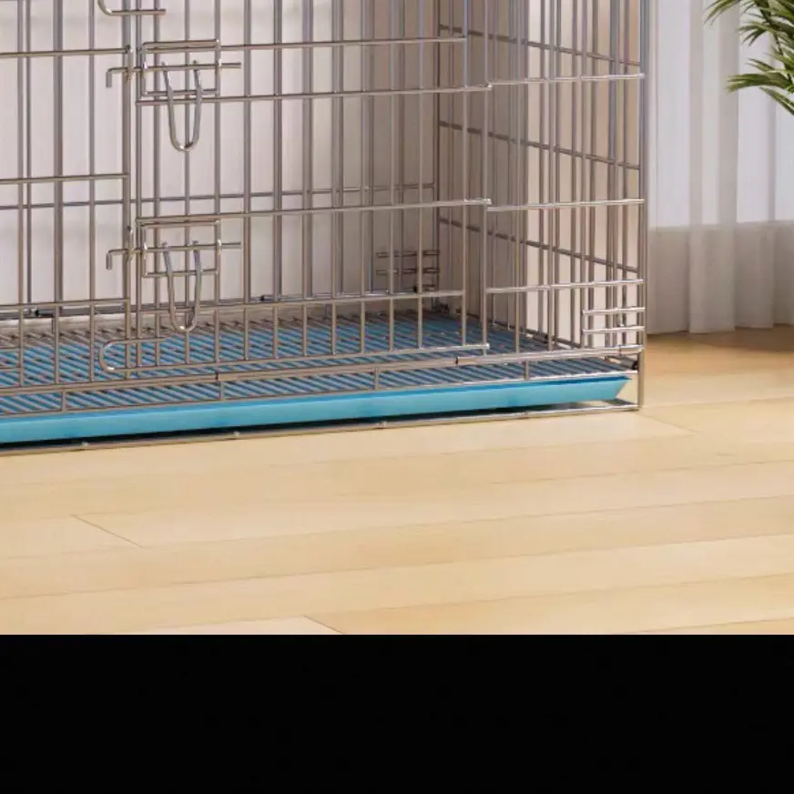 不锈钢折叠狗笼子加粗加厚耐用加固室内家用带厕所中小型犬宠物笼