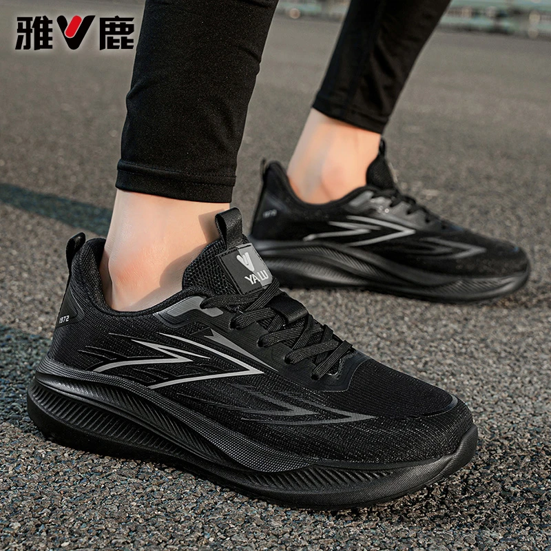 V/雅鹿跑步鞋透气夜光轻便跑鞋夏季透气跑鞋训练减震网面Y26
