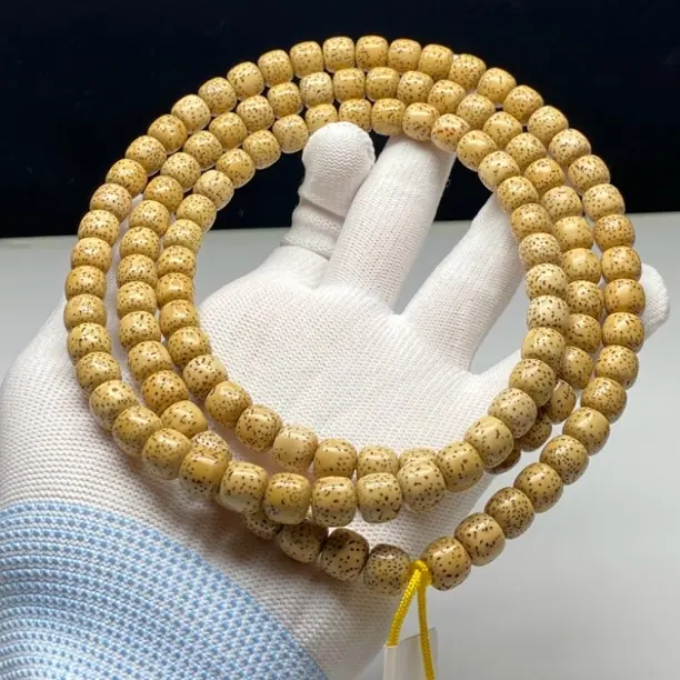 海南原生态陈籽18年料8-9老型桶珠高油高密108颗佛珠DD17
