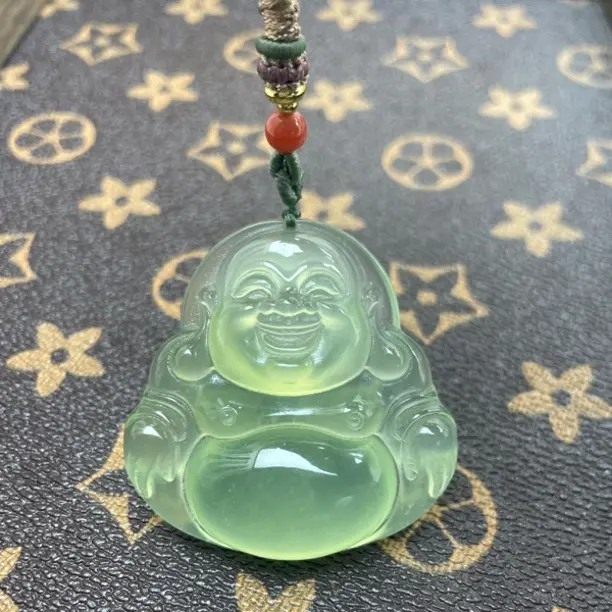 纯天然岫玉精品大肚佛吊坠