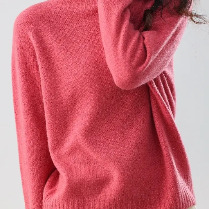 百分之百山羊绒半高领长袖针织衫女士一线成衣无缝一体冬季百搭