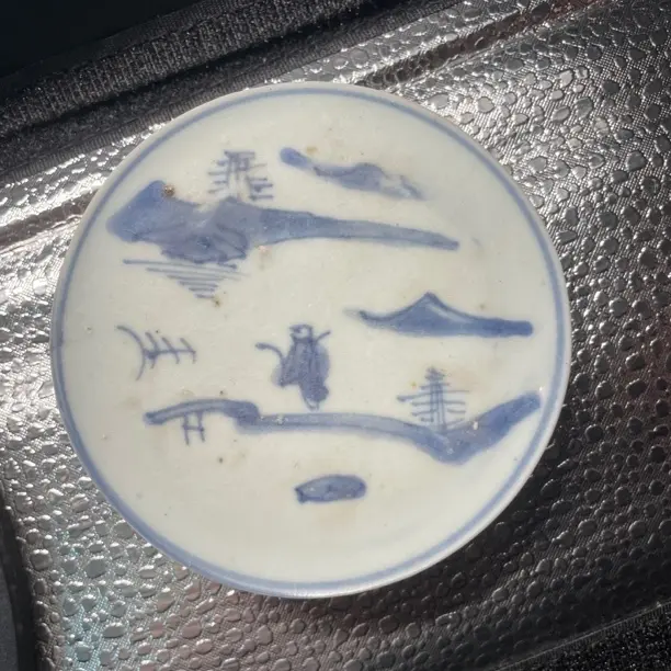 青花山水人物瓷片标本全学习收藏标本全手工绘制