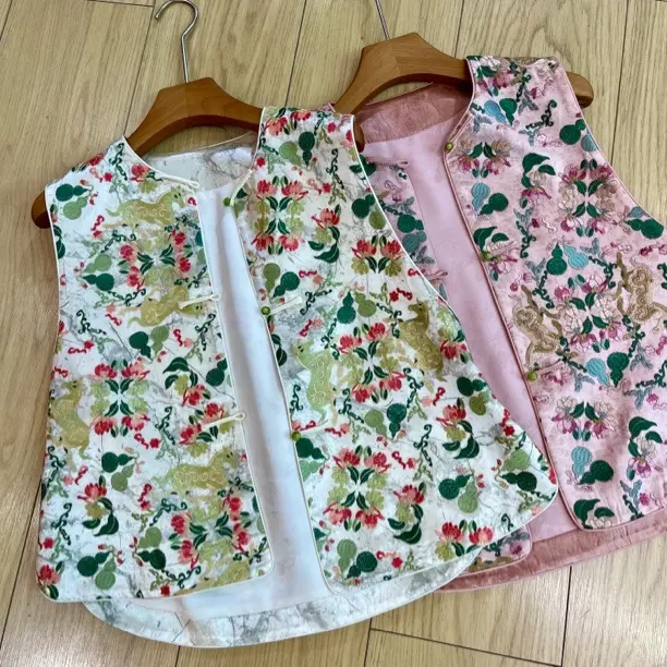 【龙马呈祥】提花刺绣新中式马甲女俏丽国风刺绣百搭马夹