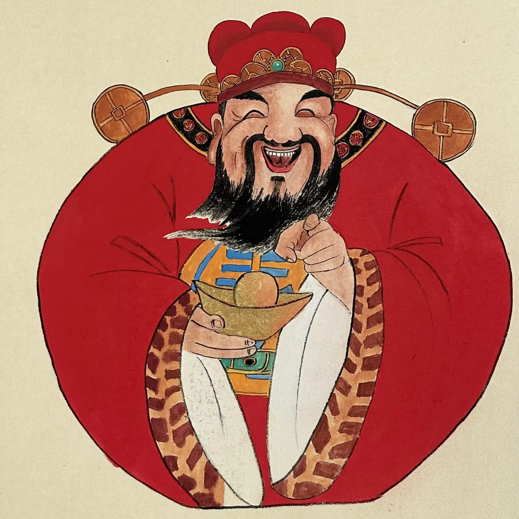 钟馗大气天师画像赐福卷轴客厅玄关挂画装饰画