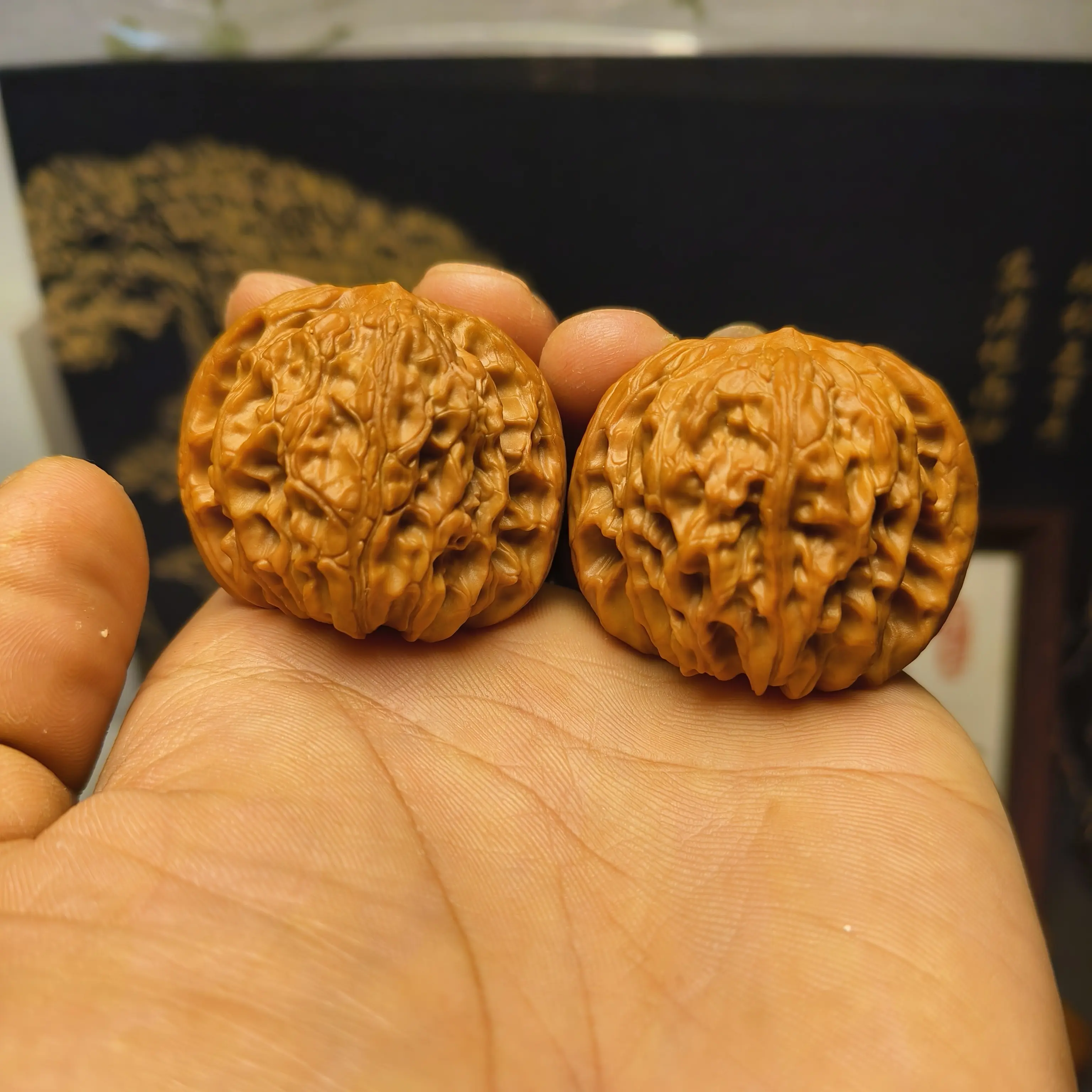 全品无修精品磨盘文玩核桃手把件