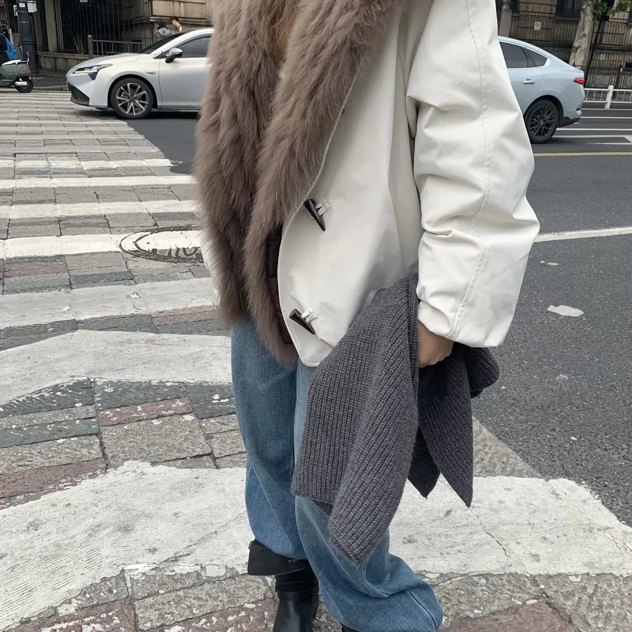 【DZP】新款狐狸毛大毛领羽绒服