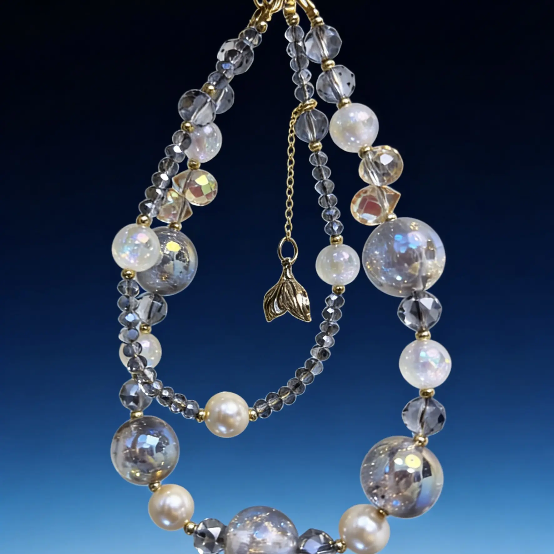 双层合金金箔手机链*灰色金箔*