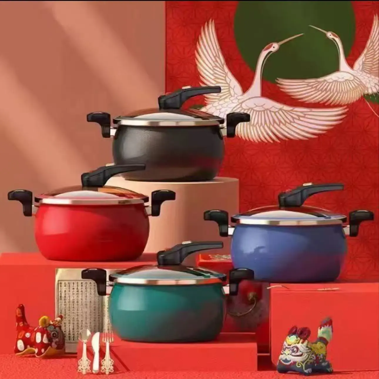 新款珐琅陶瓷微压汤锅家用多功能大容量焖煮炖煲