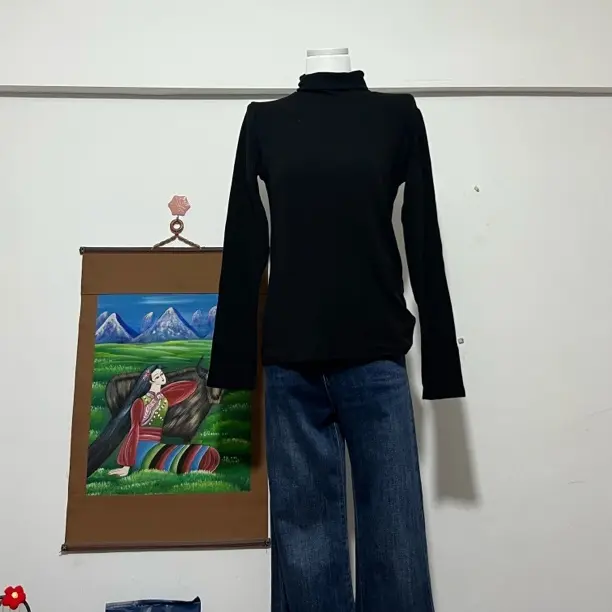 堆堆领女长袖网红保暖高领