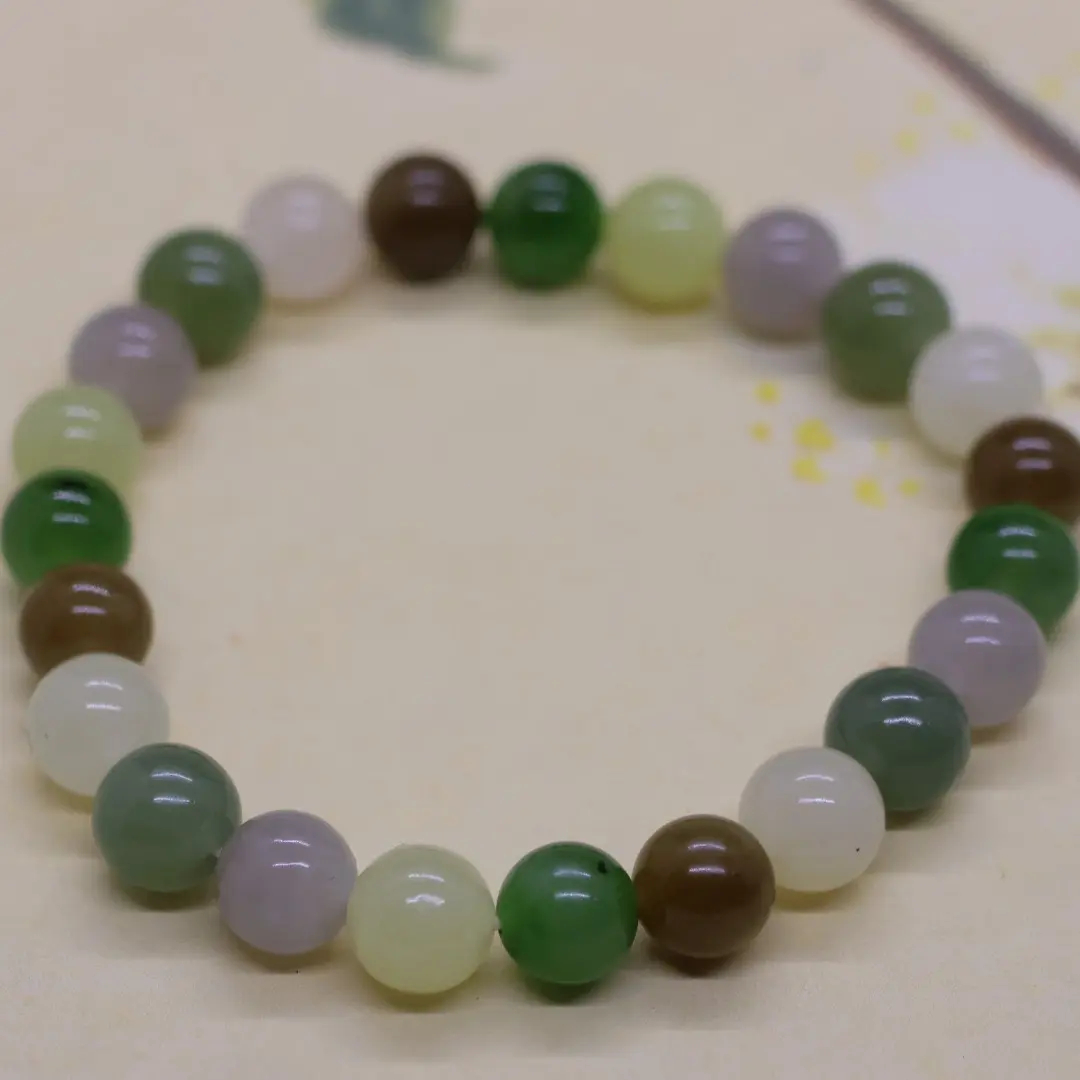 天然和田玉多宝圆珠8mm手串日常百搭显肤色白