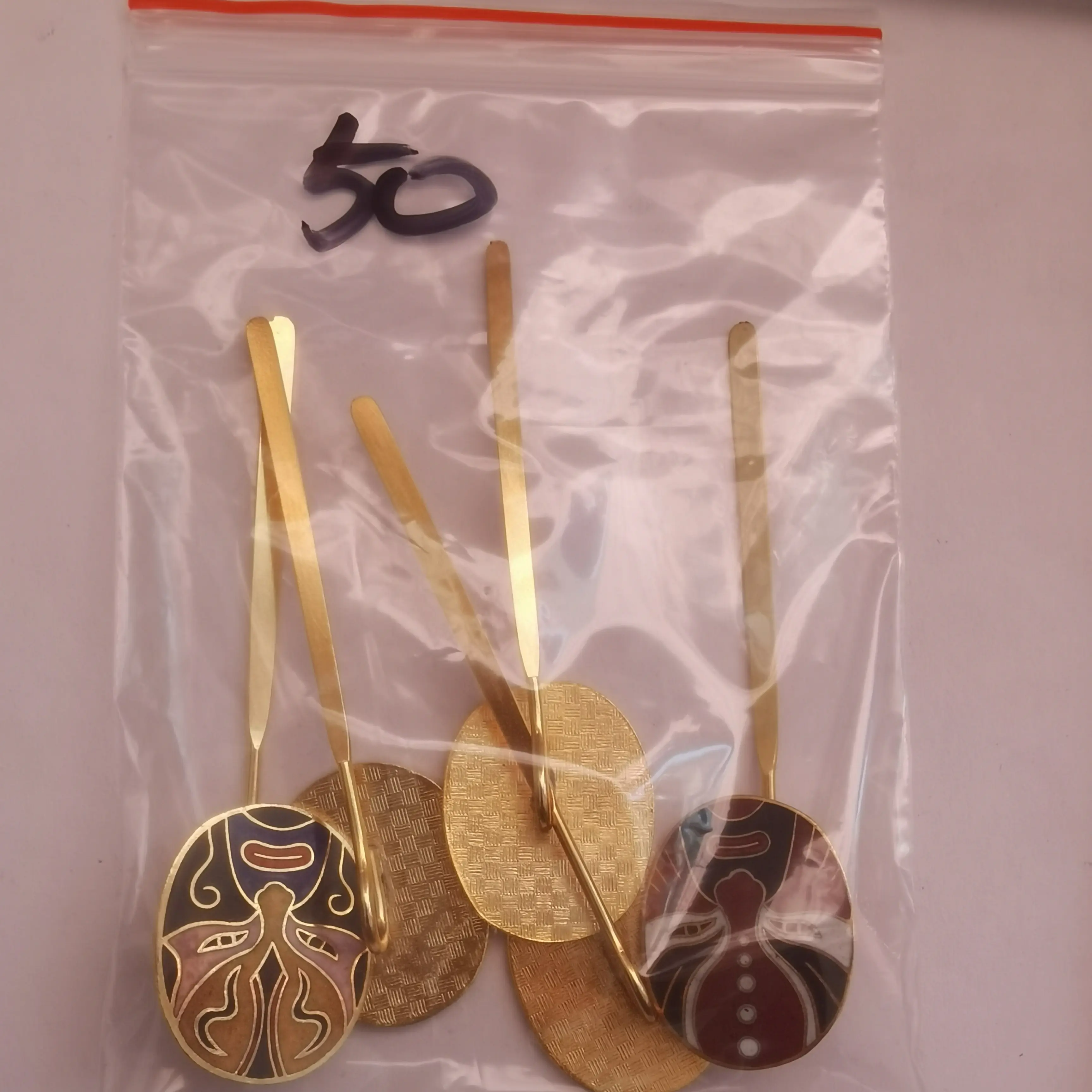 脸谱，5个装非遗纯手工景泰蓝珐琅工艺，机制书签，