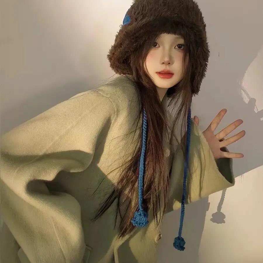 秋冬新款针织护耳保暖巴拉克拉法帽显脸小百搭