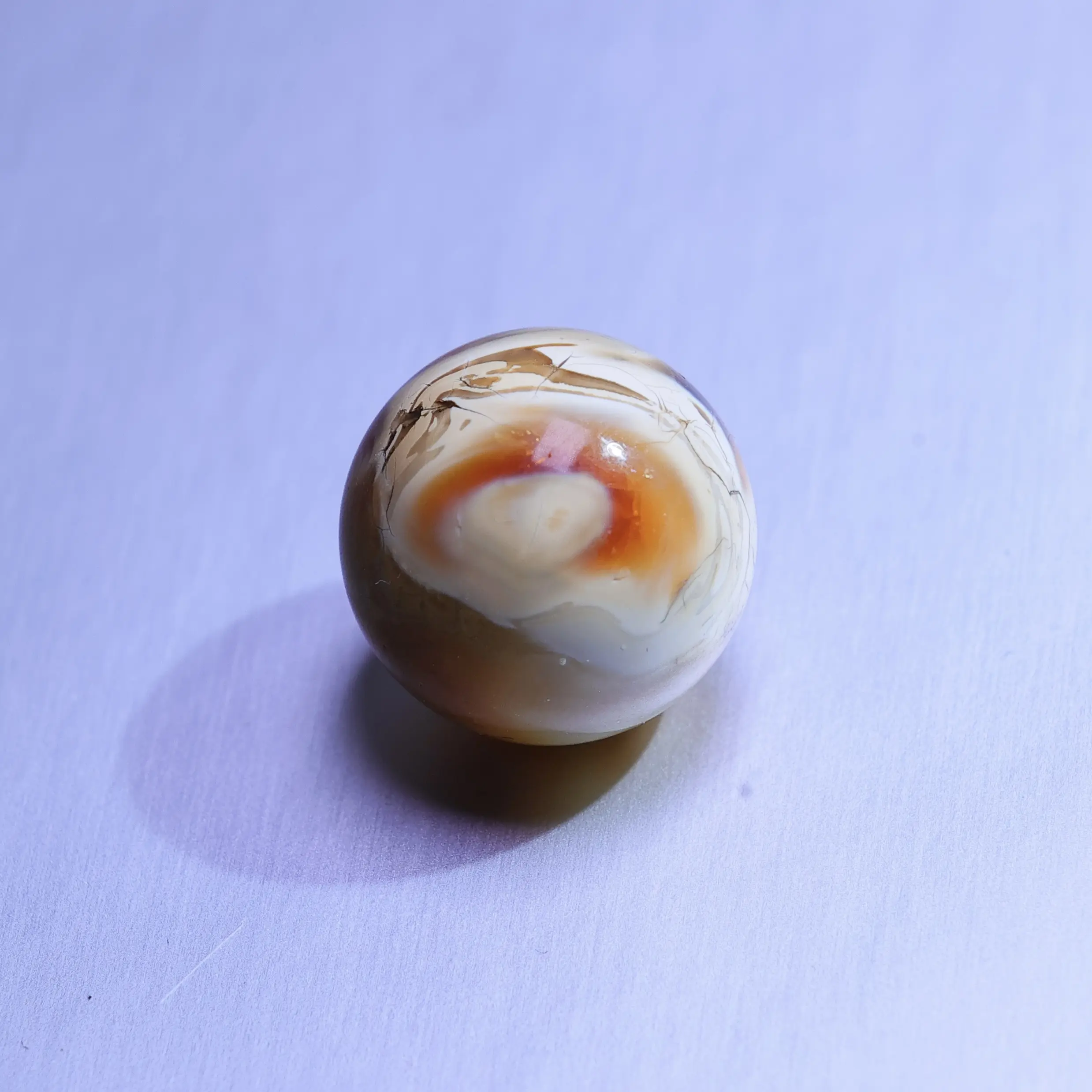 红白橘眼溶洞珠子直径14.7mm