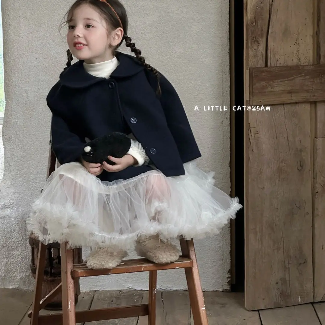 7seven正版童装藏青斗篷白色背心纱纱裙两件套（可做年款）